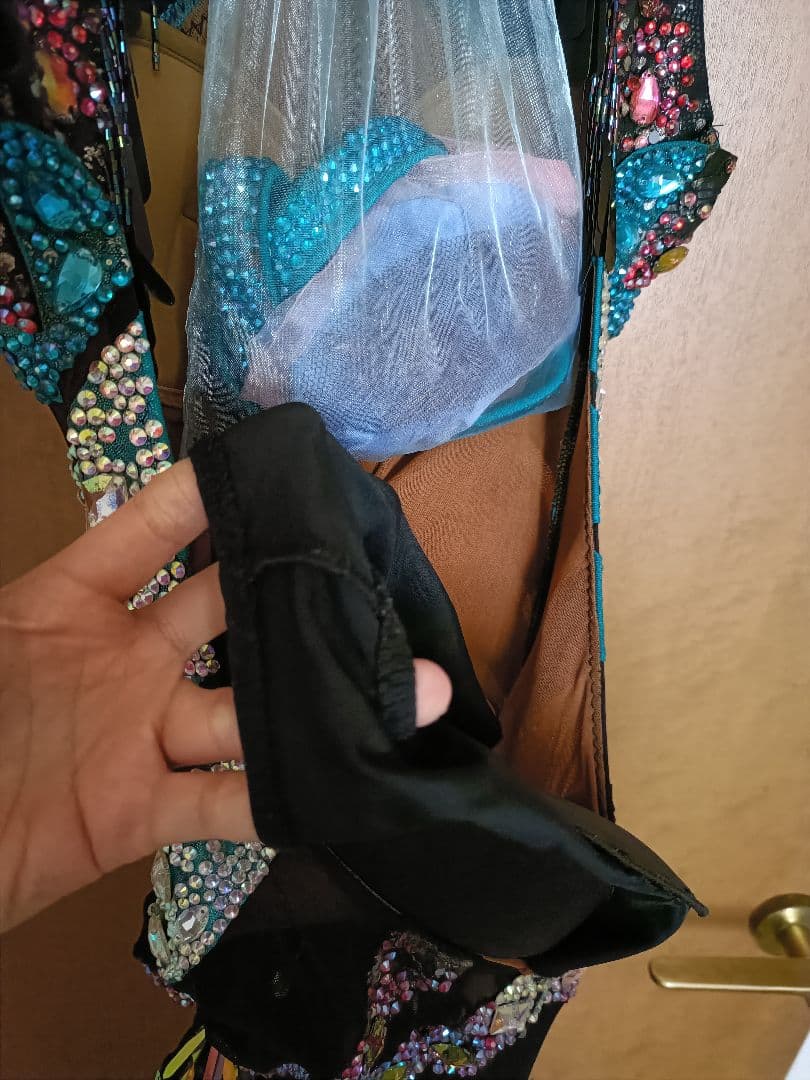 社交ダンス用ビーズ装飾ドレス