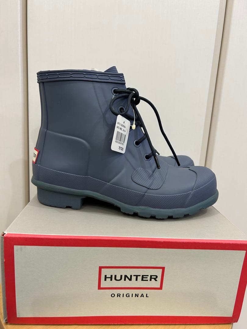 新品 未使用 HUNTER レースアップ ブーツ ダークブルー UK5 限定価格