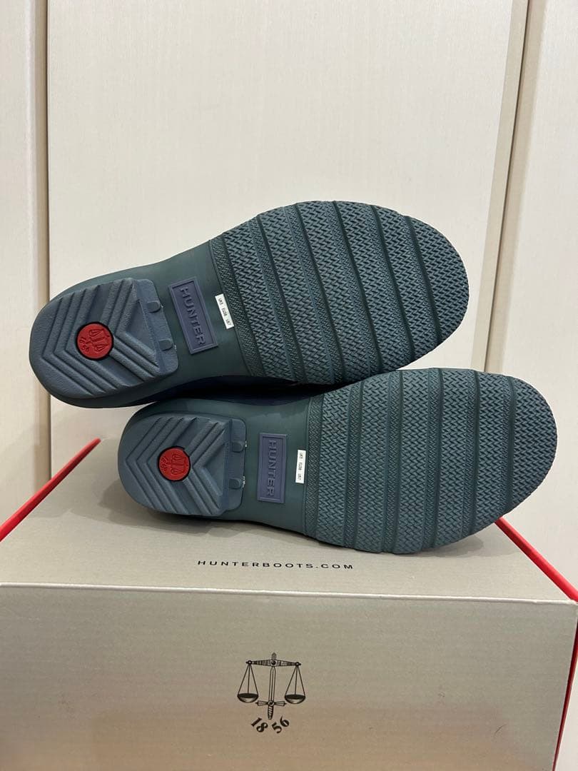 新品 未使用 HUNTER レースアップ ブーツ ダークブルー UK5 限定価格