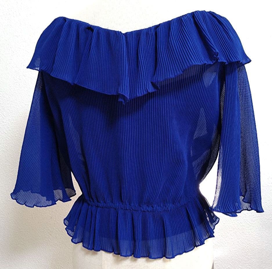 SALE☆チャコット　青　M ラップスタイル トップス　社交ダンス