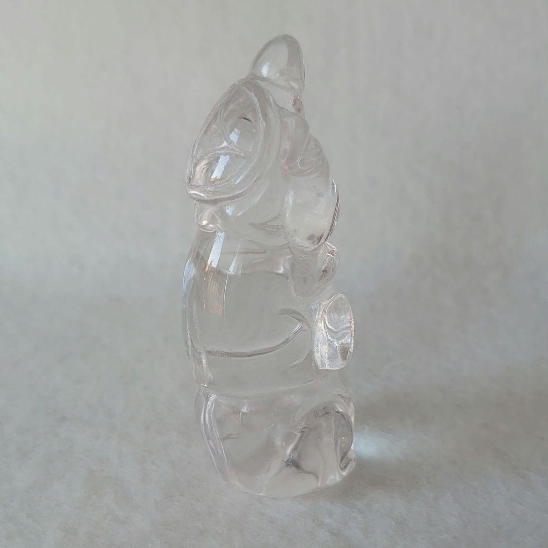 超透明クリア水晶　犬猫亀　の珍しい彫り物　素敵な逸品