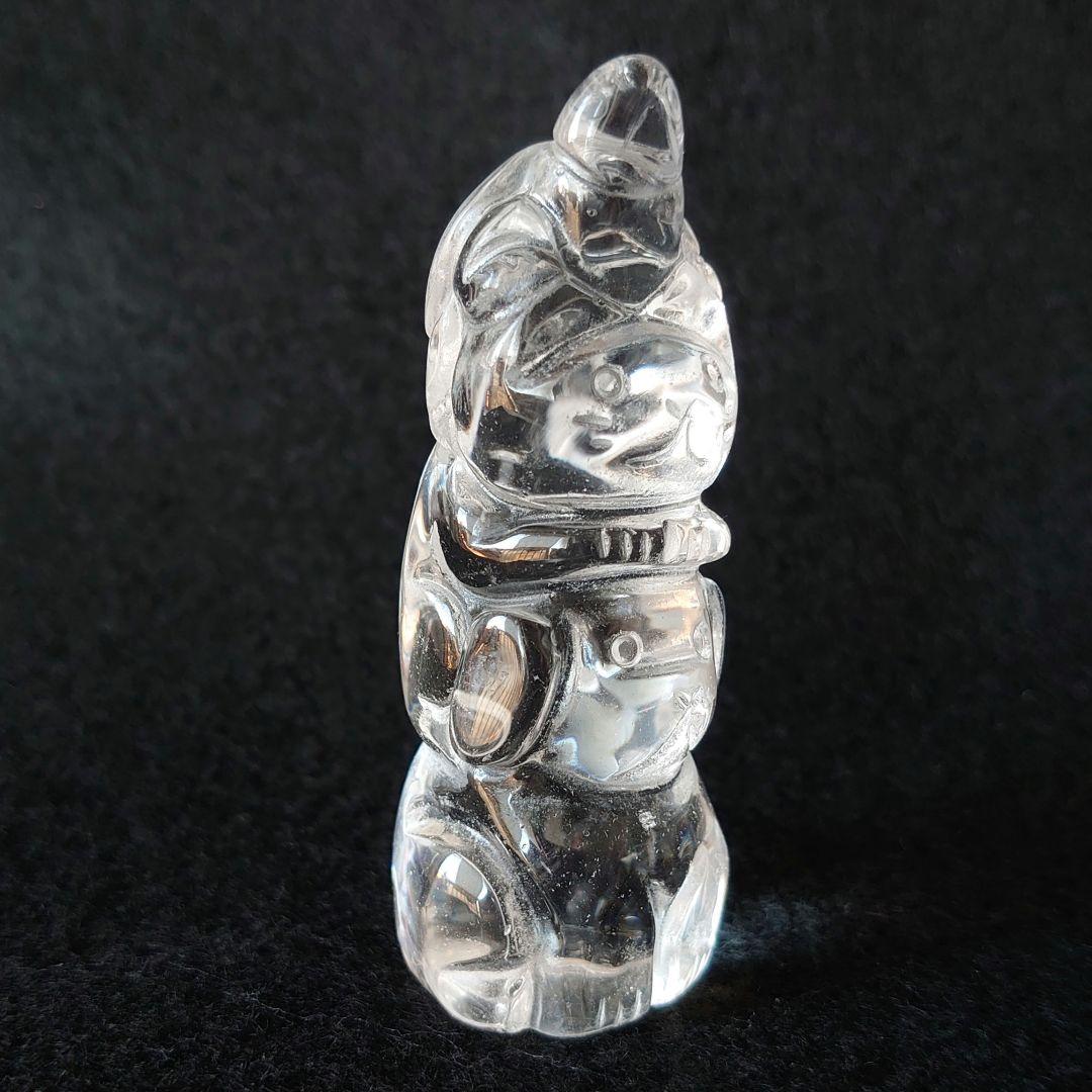 超透明クリア水晶　犬猫亀　の珍しい彫り物　素敵な逸品