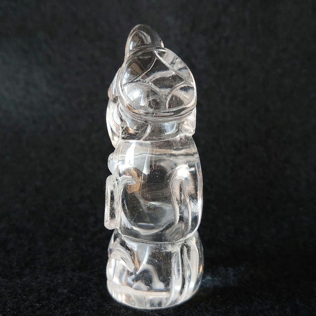 超透明クリア水晶　犬猫亀　の珍しい彫り物　素敵な逸品