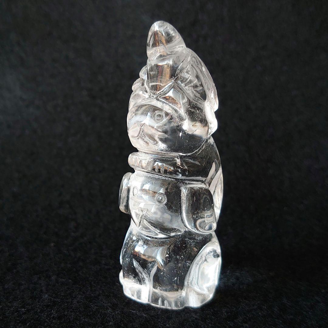 超透明クリア水晶　犬猫亀　の珍しい彫り物　素敵な逸品