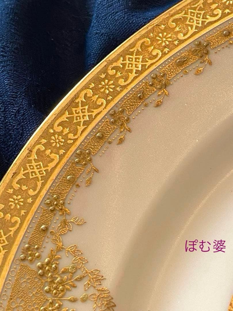 【ゲラン／リモージュ】22金彩 アシッドゴールド／皿 プレート ４枚セット