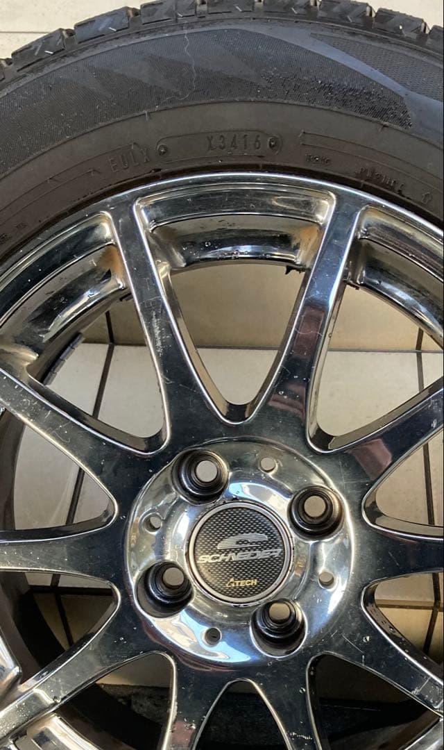 【希少】15インチメッキホイール　スタッドレスタイヤ付　4本セット