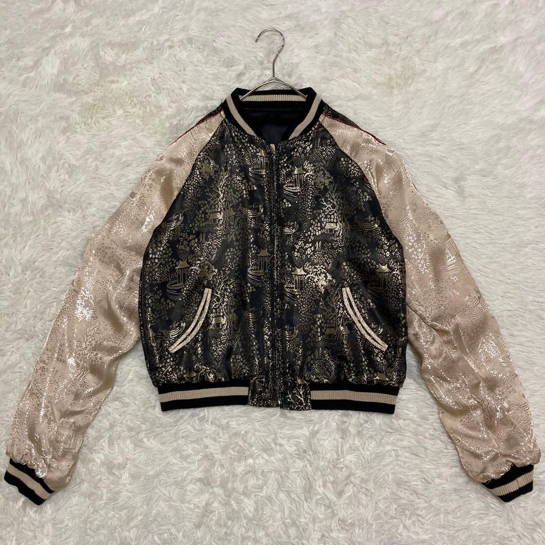 【新品未使用】花旅楽団 リバーシブル スカジャン 金魚 刺繍 和柄 S