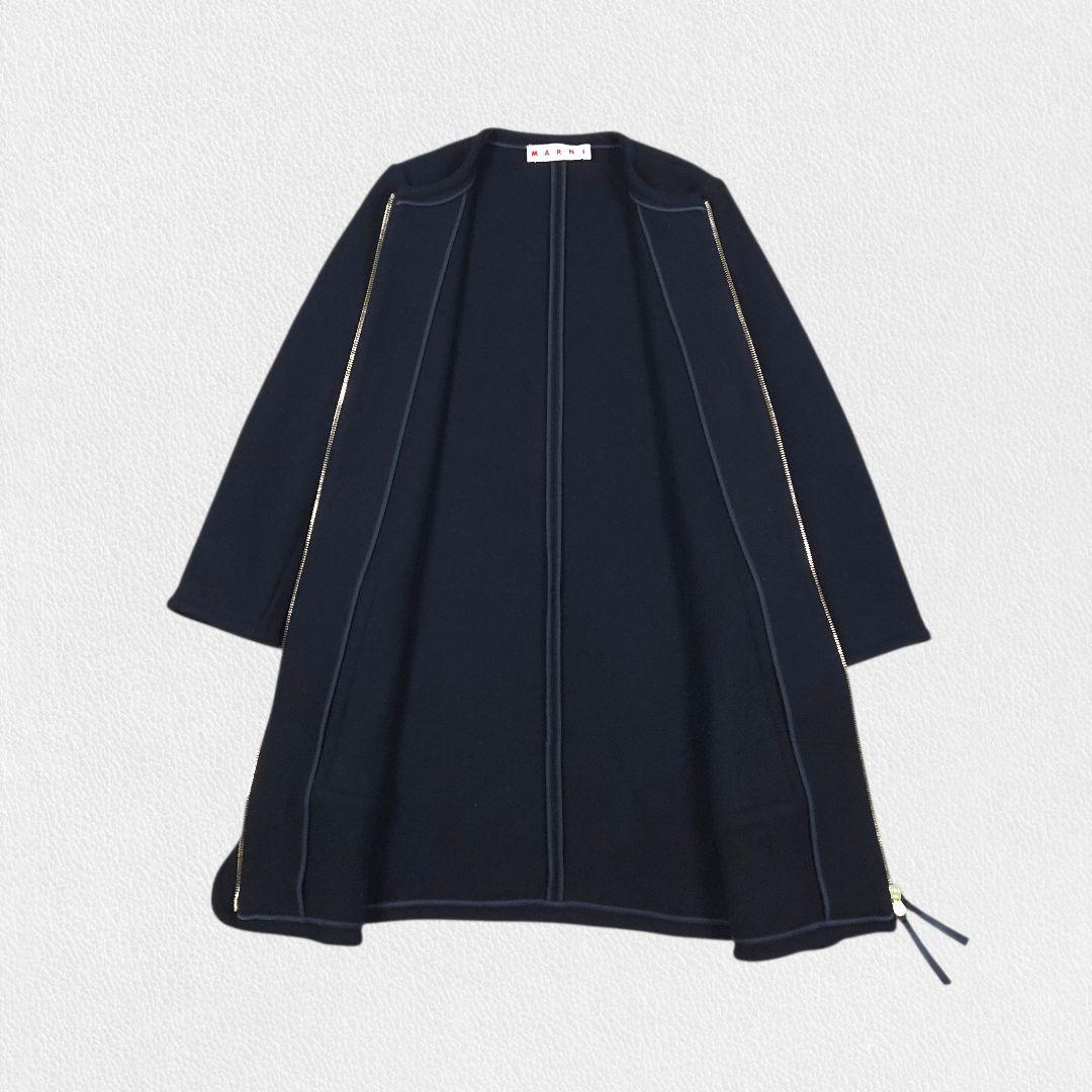 ジャケット・アウター MARNI Black Wool Collarless Coat