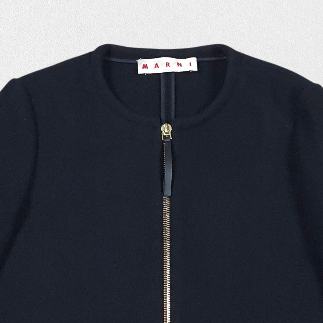 ジャケット・アウター MARNI Black Wool Collarless Coat