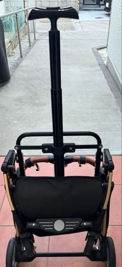 ベージュと黒の ペットカート