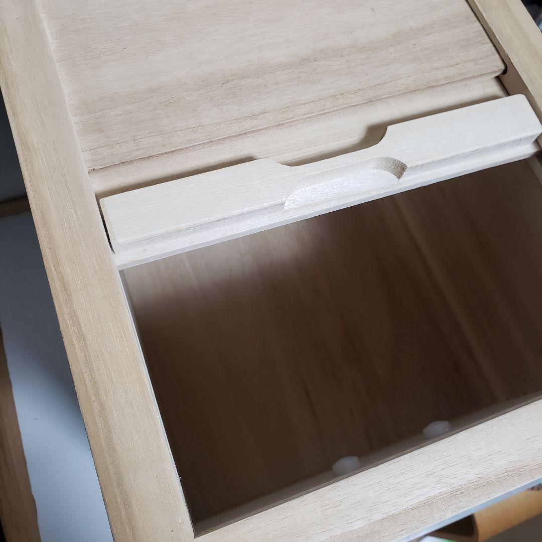 米びつ 桐 10kg 越後の米蔵 キャスターはスムーズ、マス付き　昭和レトロ