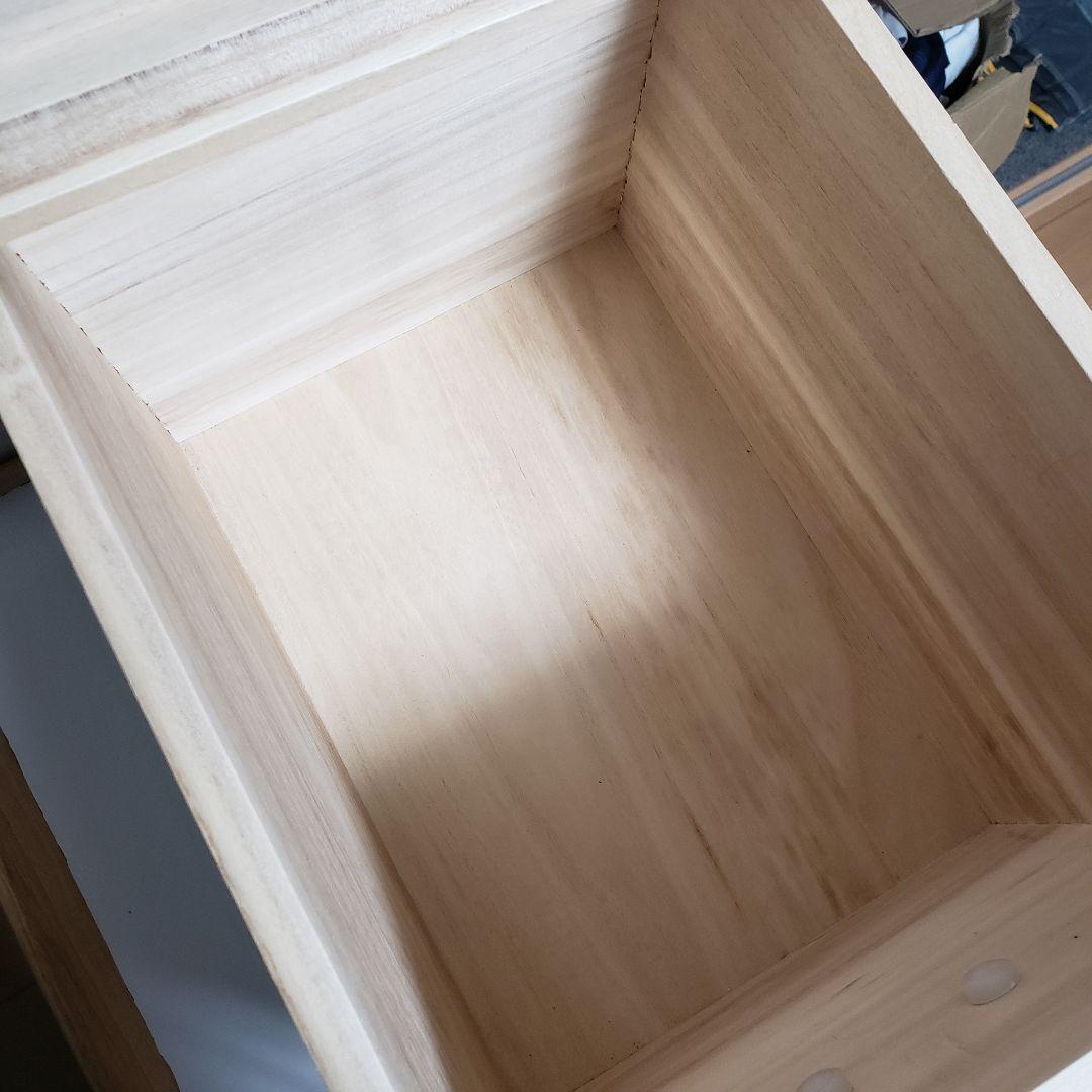 米びつ 桐 10kg 越後の米蔵 キャスターはスムーズ、マス付き　昭和レトロ