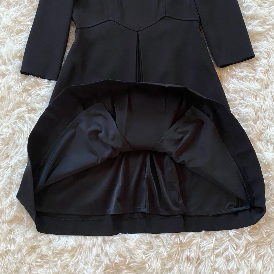 フォクシーニューヨーク　ワンピース　ハイネック　プリーツ　長袖　ブラック