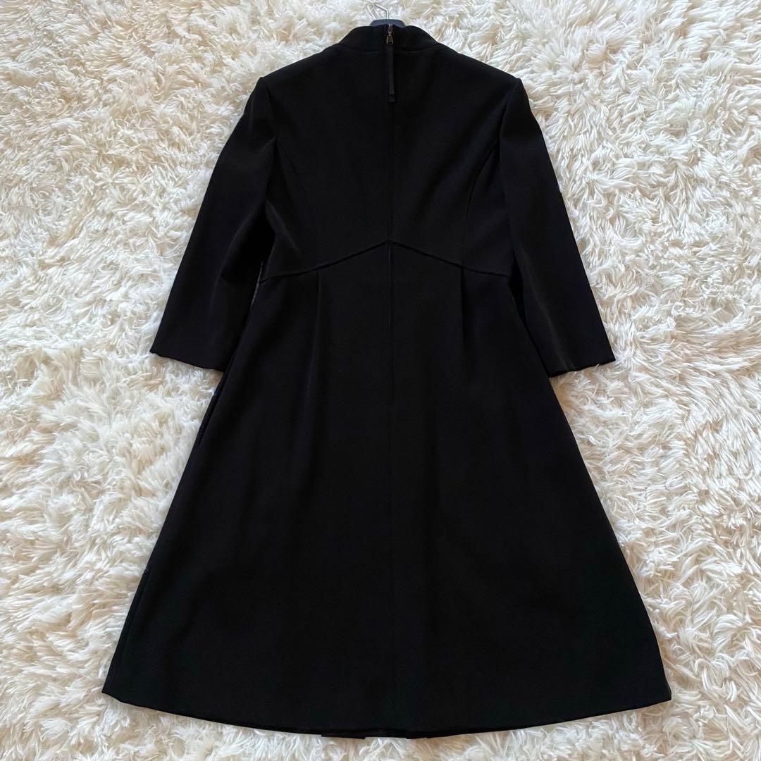 フォクシーニューヨーク　ワンピース　ハイネック　プリーツ　長袖　ブラック