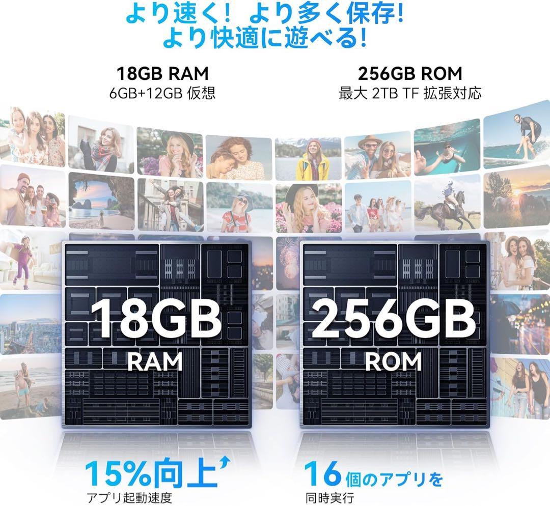 【新品】SIMフリー スマホ Android15 18GB+256GB+2TB