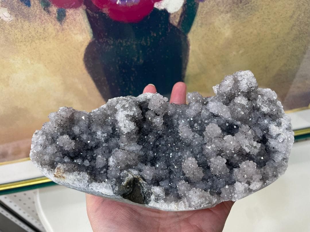 ホワイトアメジスト ブラジル産約829グラム 船の形宝船【 秘蔵コレクション 】