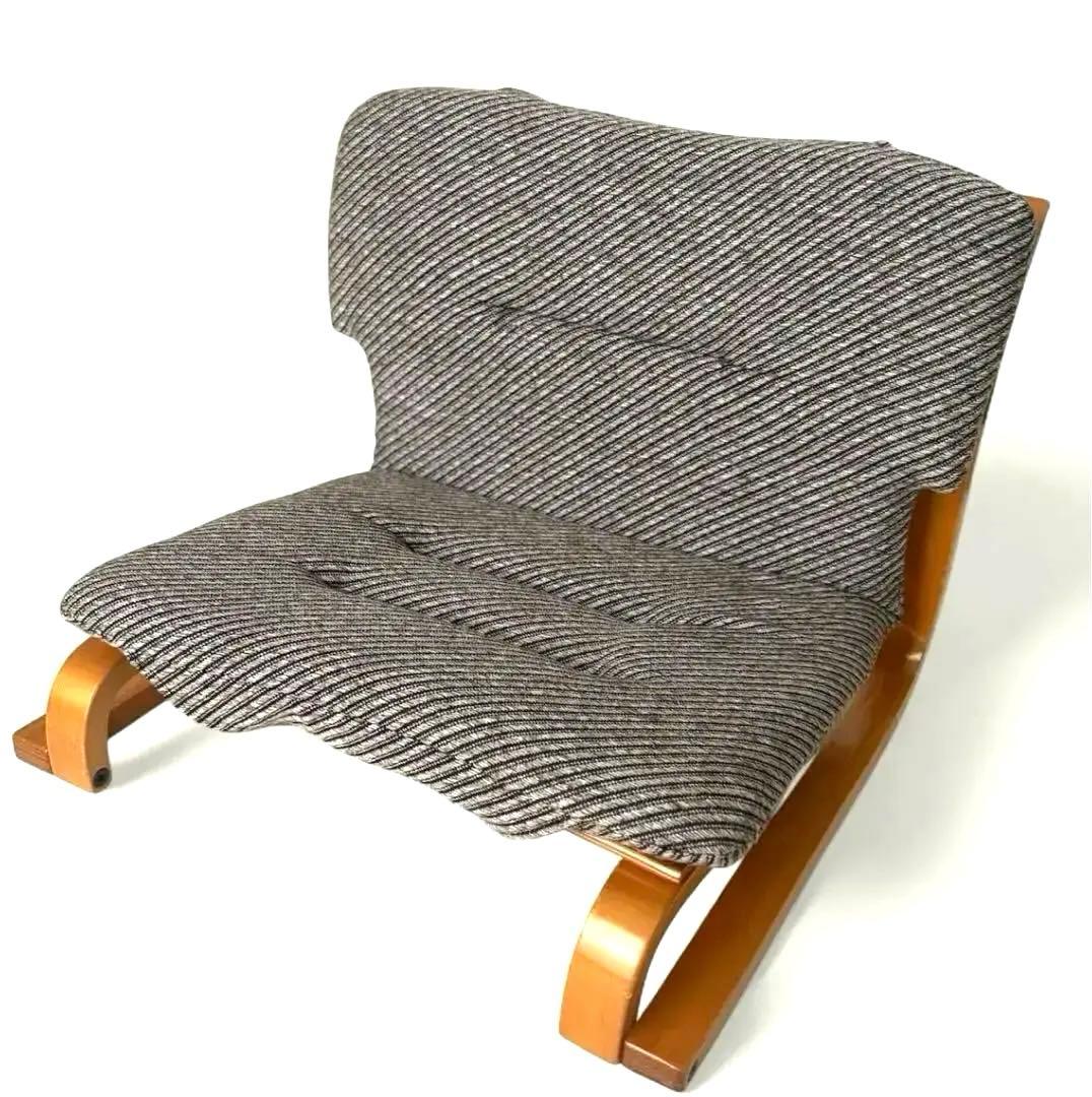 希少✨ 徳島県立工業技術センター 新日本木工 曲木 低座椅子 胡坐楽座椅子