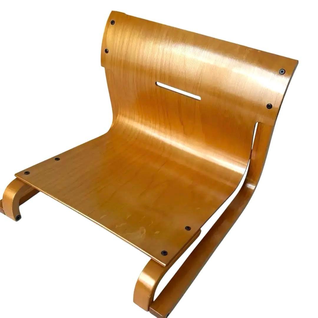 希少✨ 徳島県立工業技術センター 新日本木工 曲木 低座椅子 胡坐楽座椅子