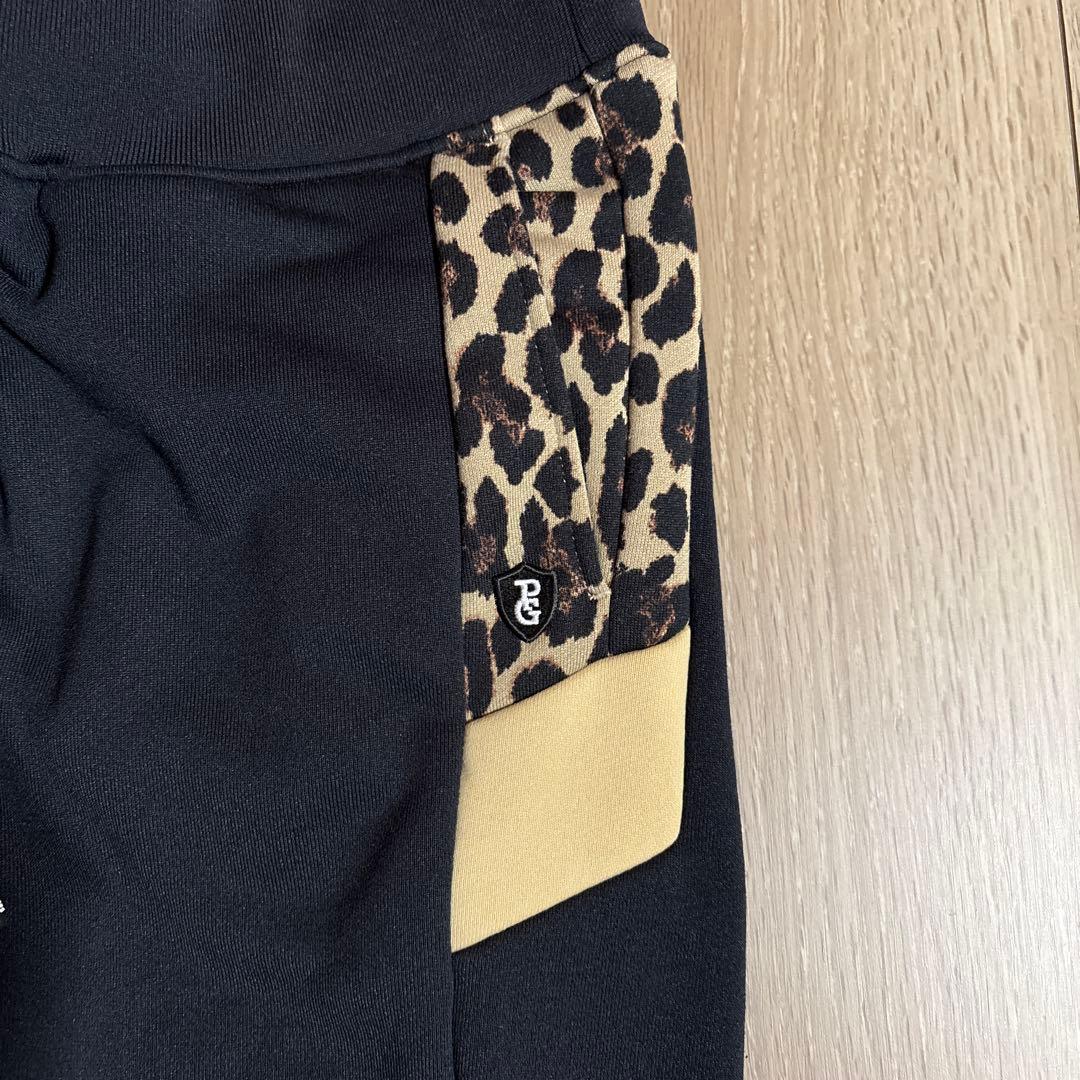 【美品】パーリーゲイツ レオパード柄ポケット付きパンツ