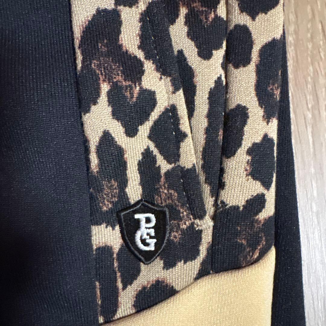 【美品】パーリーゲイツ レオパード柄ポケット付きパンツ