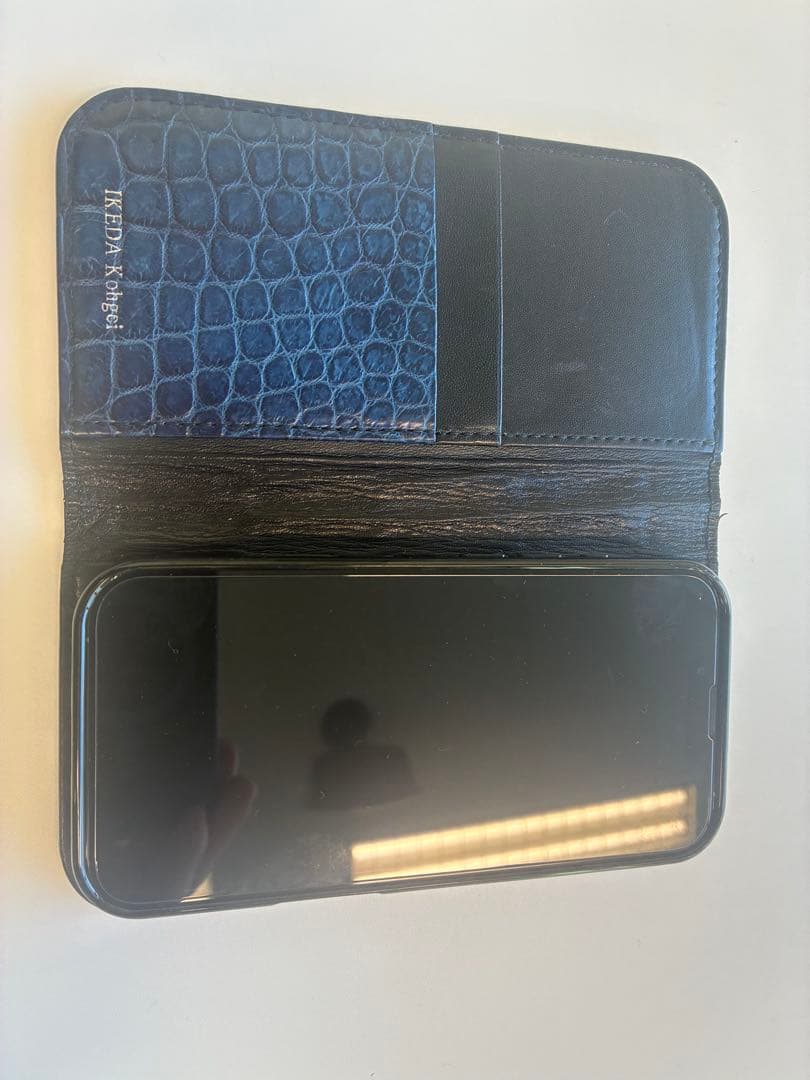 【池田工芸】藍染めクロコダイル」iPhoneケース