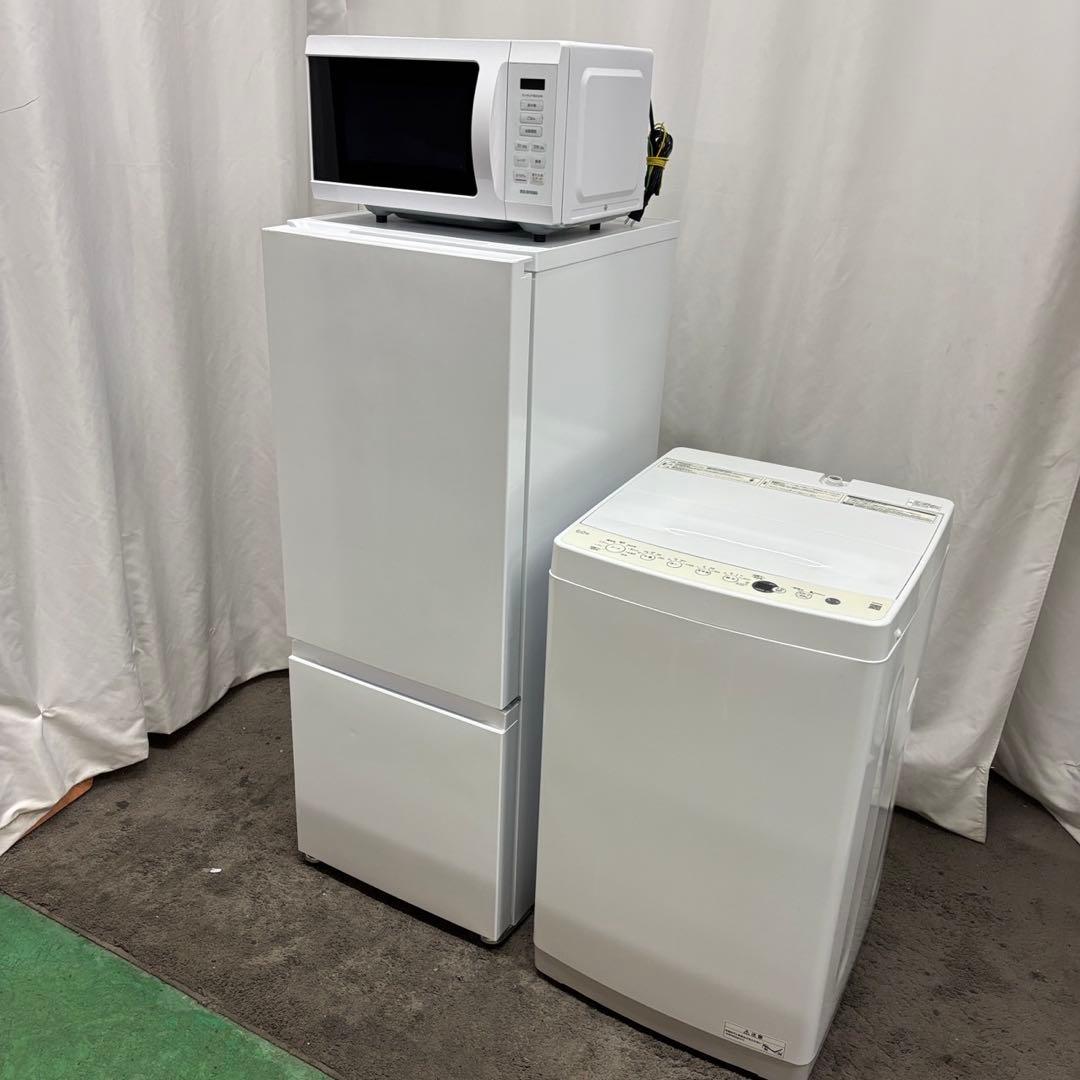 42　家電３点セット　洗濯機　冷蔵庫　電子レンジ　一人暮らし　設置無料　安い‼️