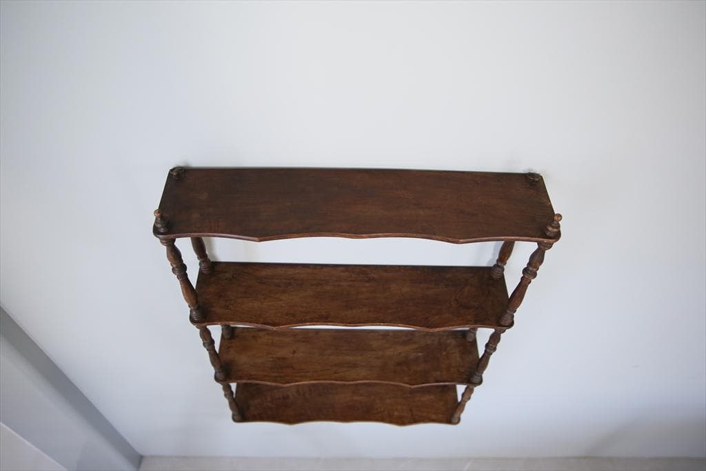 フランスアンティーク木製ウォールシェルフ/壁掛けラック/飾り棚(90-178)