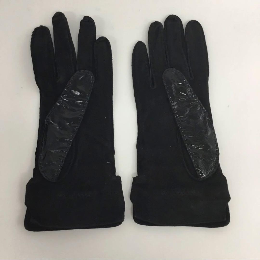 グッチ 新品 ホースビット レザー 手袋 シルク 黒 Italy タグ付