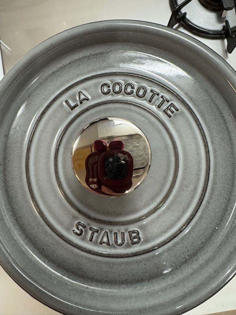 美品 staub 18cm ピコ・ココット ラウンド グレー