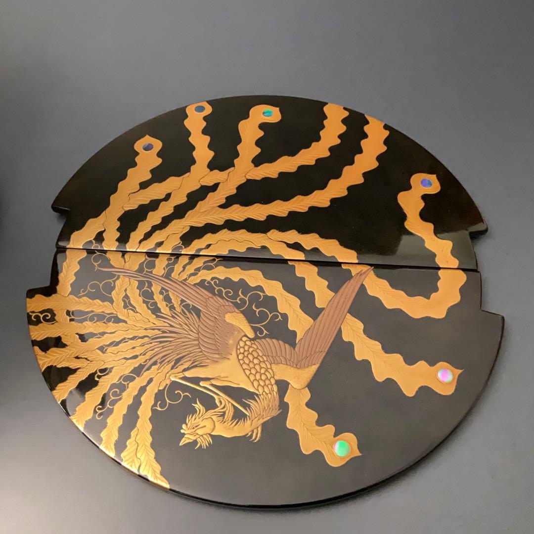 鳳凰蒔絵　手桶水指 輪島 谷内一則（紫香）共箱 6R1180A