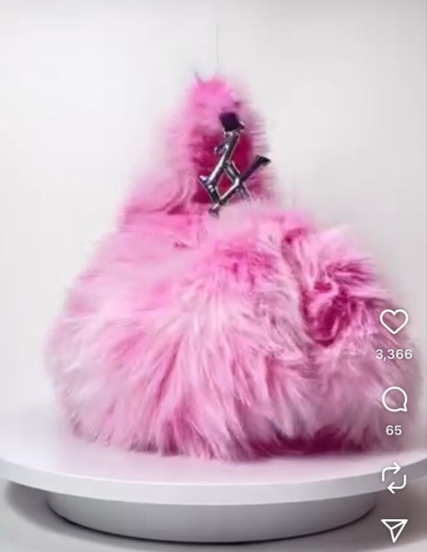 バッグ 1xblue pink fur bag