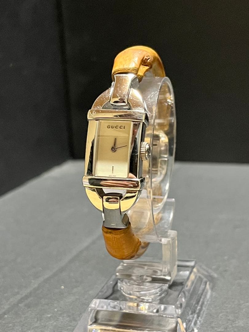 ★超絶レア美品　GUCCI 6800Lレディース腕時計　動作良好バンブーベルト