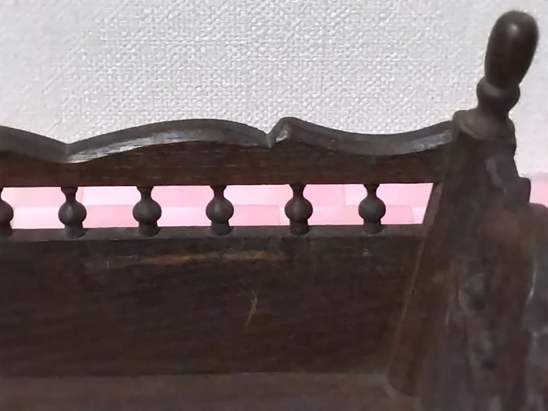 フランス アンティーク ブルターニュ 木製 ドールベッド