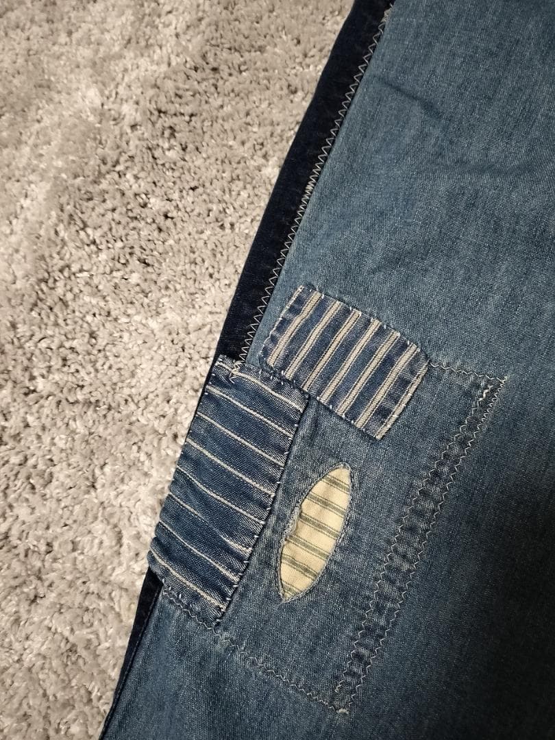 ブルーブルー/再構築ワイドテーパードデニムパンツ/インディゴ染め/SIZE 3