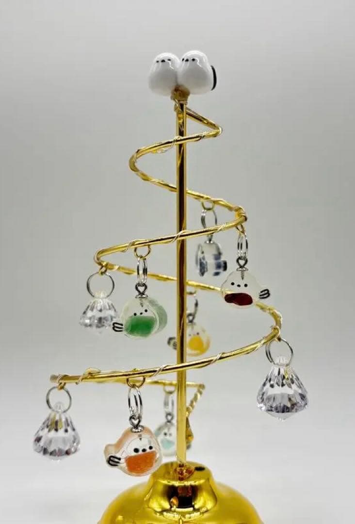 天然石　シマエナガクリスマスツリー　常夜灯