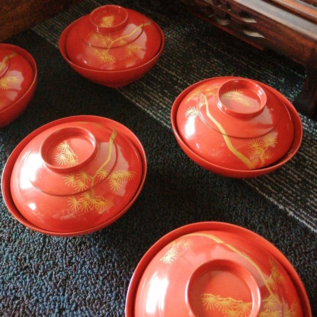 漆器　蒔絵蓋付吸物椀　12cm　15客　明治〜大正期