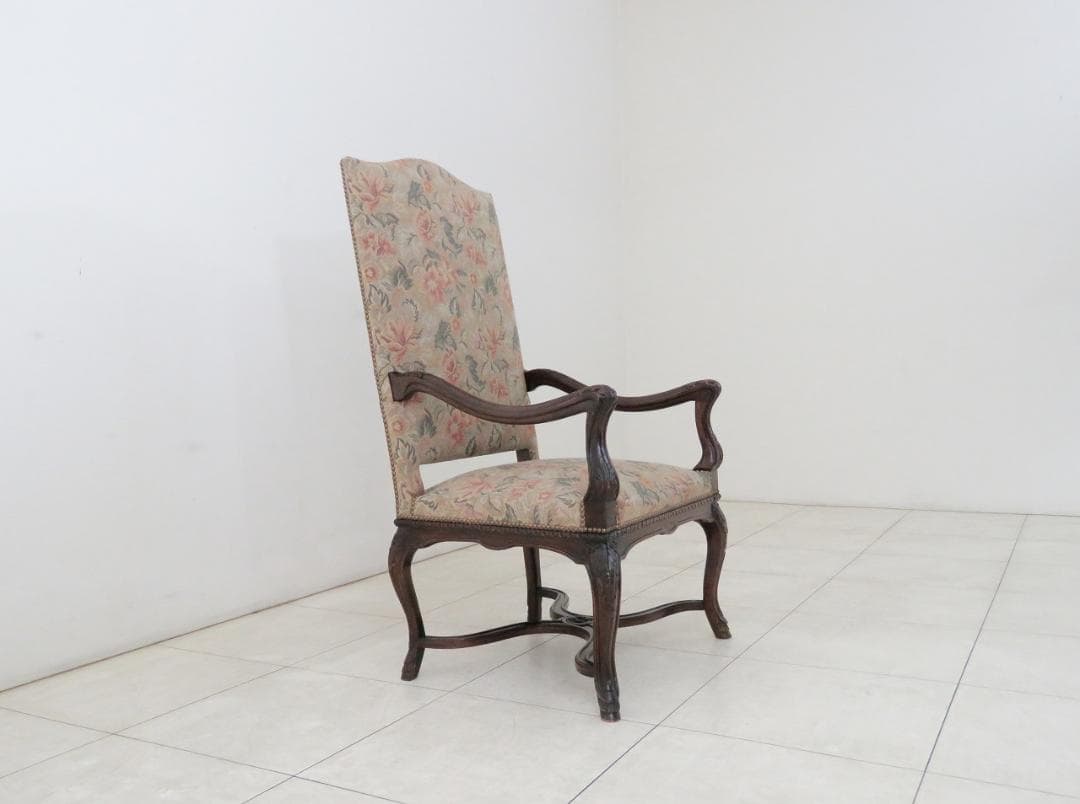 フランスアンティーク アームチェア ウォルナット ゴブラン織り バロック様式 ②