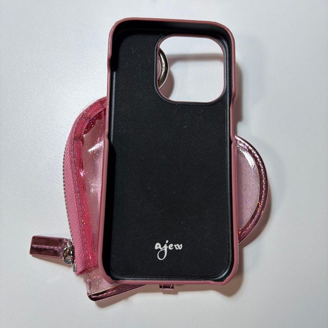 ※値下げ中！ajew グリッター透明ピンクケース　iPhone 15pro用