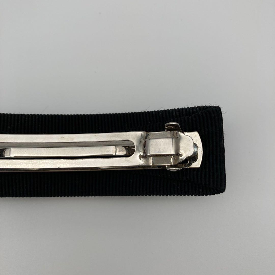 サルヴァトーレフェラガモ　ヴァラリボン　バレッタ　ビジュー　ブラック　シルバー