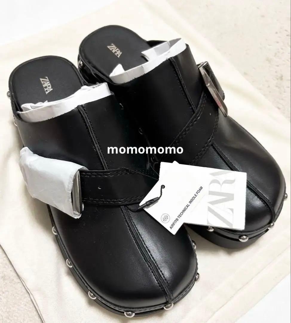 完売品⭐︎ZARA バックルスタッズ付きクロッグ 37（24cm）正規品