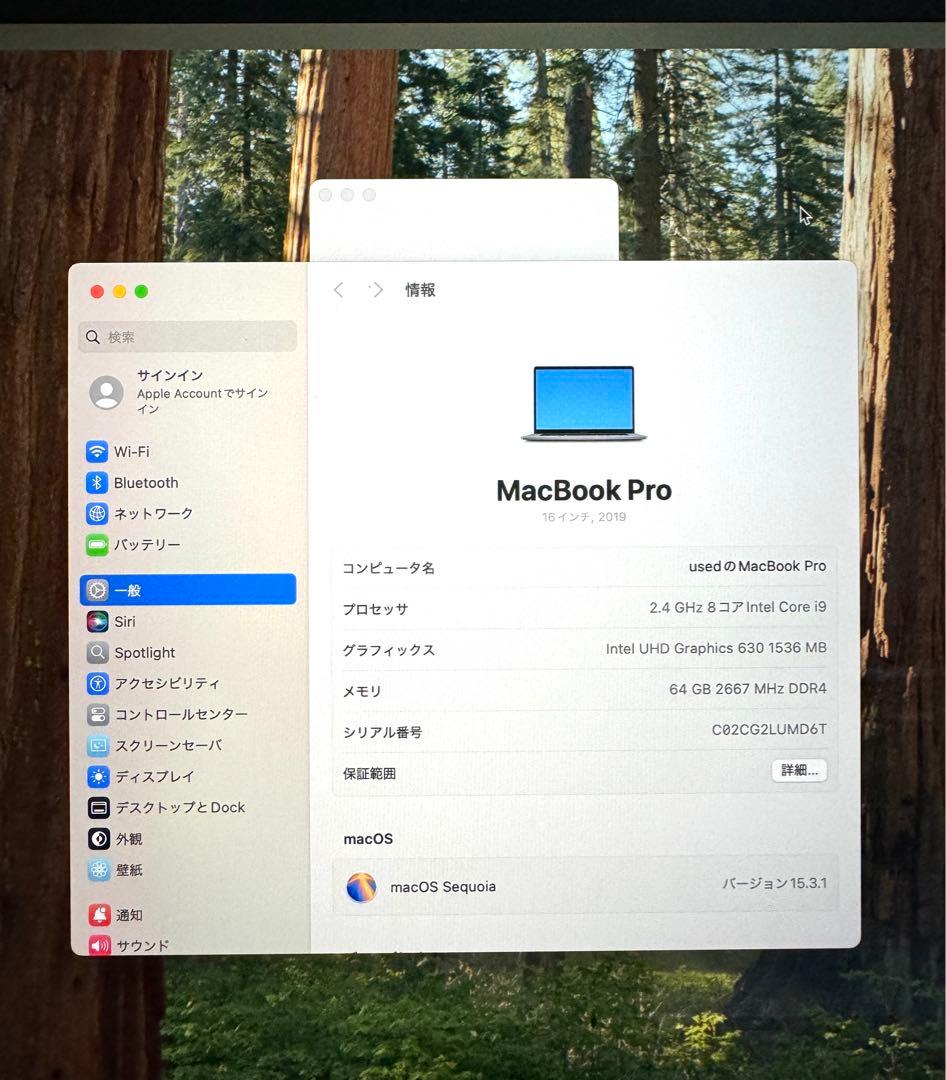 MacBook Pro 16インチ 4TB/64GB/2019年 動作保証