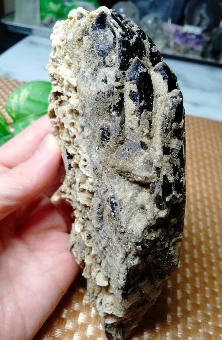 【純天然】★バーコード★★魔除け・厄除け★ 521ｇモリオン 黒水晶 原石