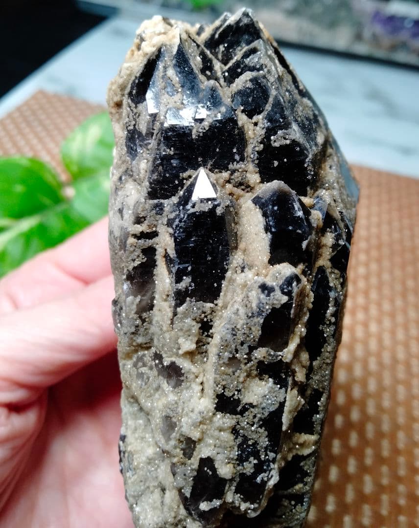 【純天然】★バーコード★★魔除け・厄除け★ 521ｇモリオン 黒水晶 原石