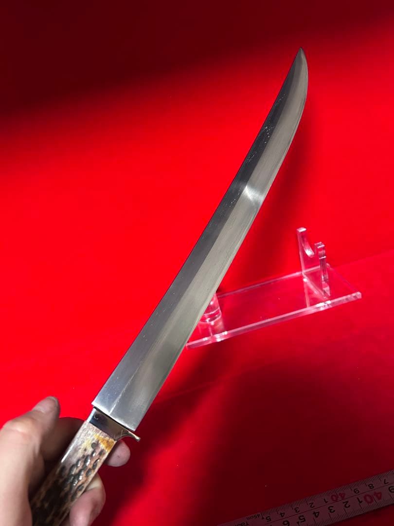 01580 鉈　剣鉈　先丸型　片刃　刃文綺麗　切味抜群　玉鋼　甲伏鍛　未使用品