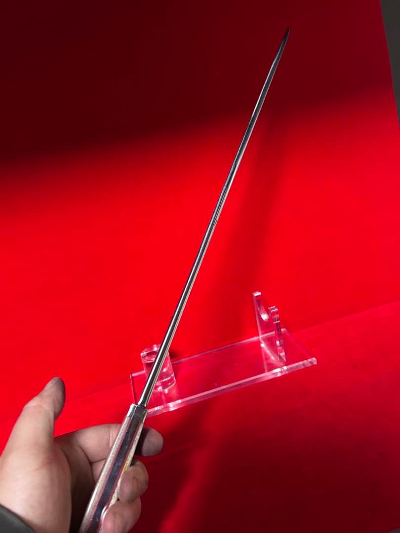 01580 鉈　剣鉈　先丸型　片刃　刃文綺麗　切味抜群　玉鋼　甲伏鍛　未使用品