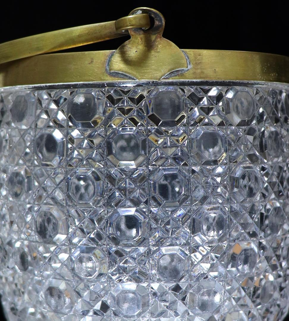 オールド・バカラ 1890年頃 ブロンズ装飾 切子 蓋付クリスタル器 ディアマン