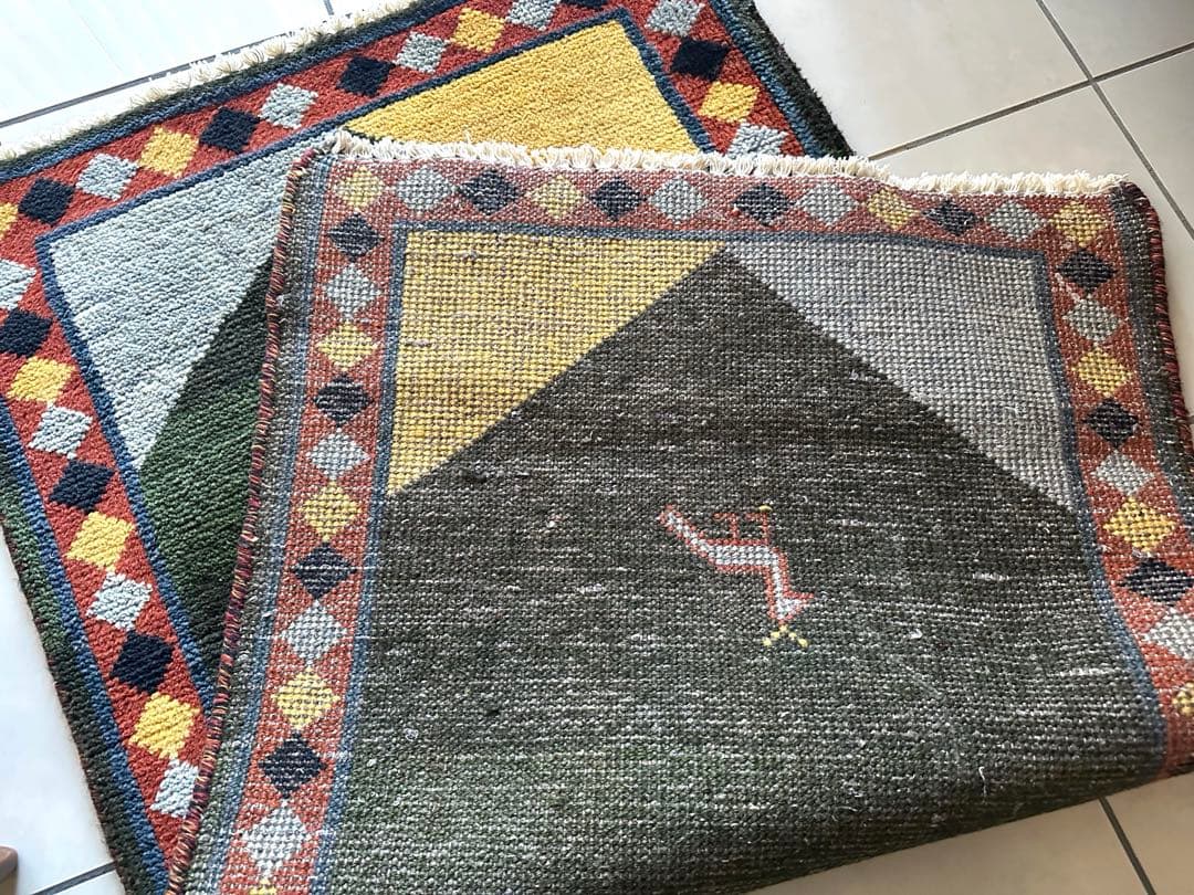 135×73 ヴィンテージラグ　　手織ラグ　ギャッベ