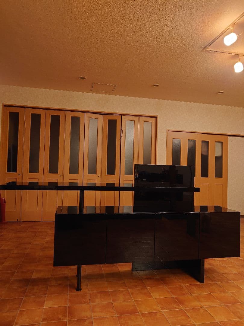 お洒落な黒のモダンキャビネット　飾り棚　 4扉