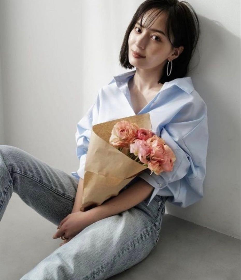 anuans スタンダードシャツ　サックス　水色