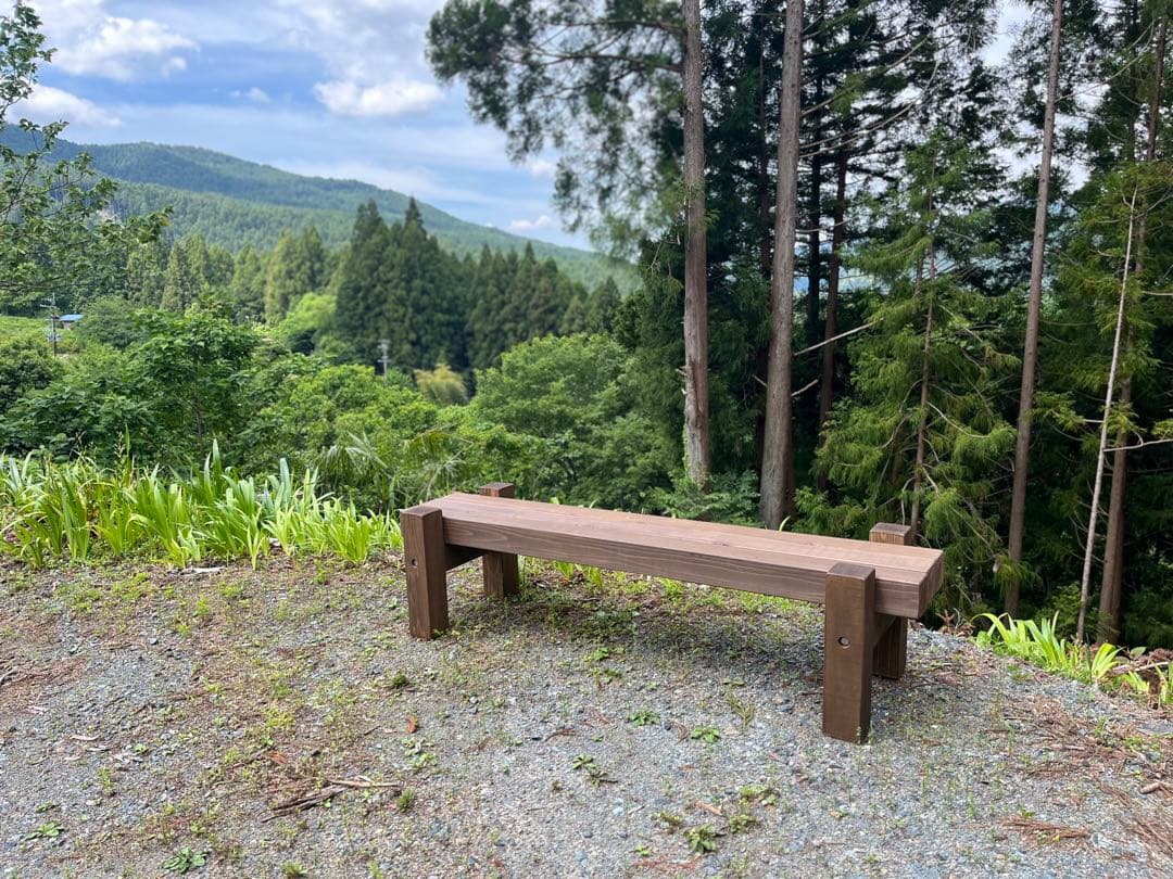 どっしり無垢の140cmフラワーガーデンベンチ 庭 木製